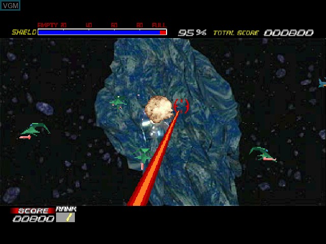 In-game screen of the game Galaxian^3 on Sony Playstation